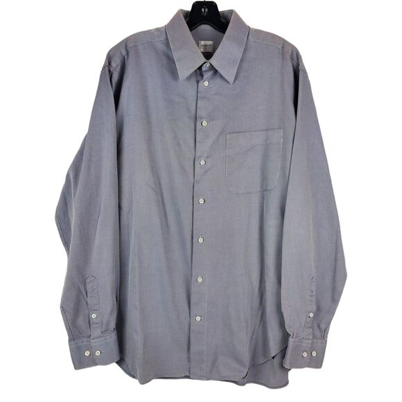 ARMANI Collezioni Shirt Mens Large Gray Button Up Casual Woven Designer Preppy - Picture 1 of 9